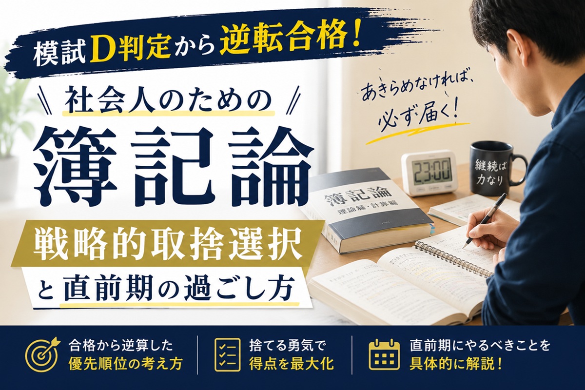 模試D判定から逆転合格！社会人のための簿記論「戦略的取捨選択」と直前期の過ごし方