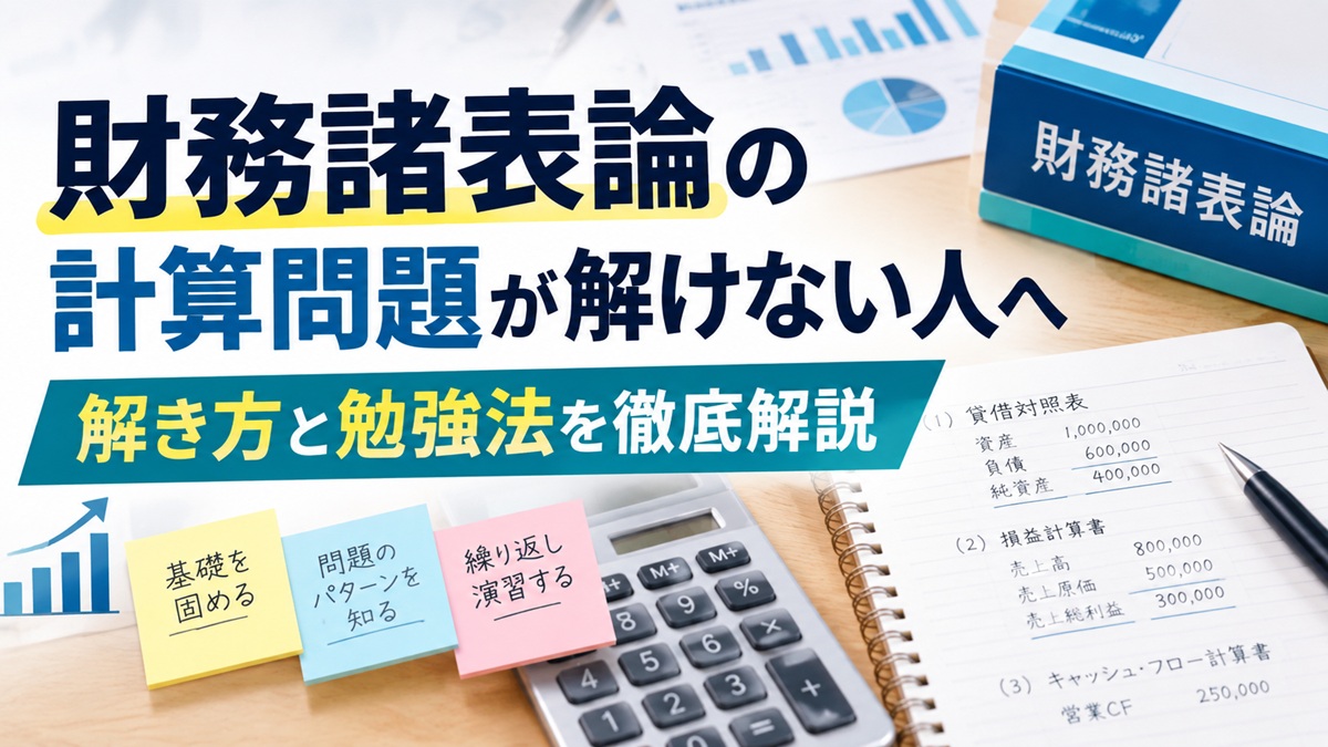 財務諸表論の計算問題が解けない人へ｜解き方と勉強法を徹底解説【令和8年度版】